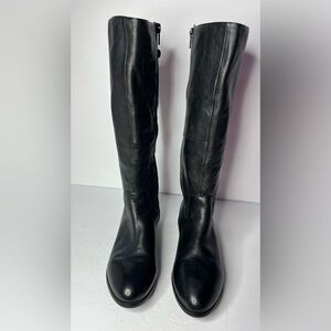 Aldo Black Leather Heeled Boots